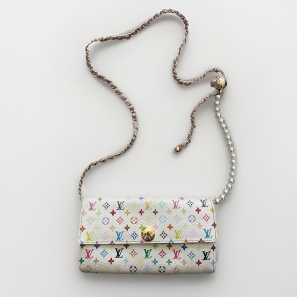 LOUIS VUITTON Takashi Murakami Wallet w/Chain, Box, Dust Bag & Gift Bag. EUC - Picture 5 of 17